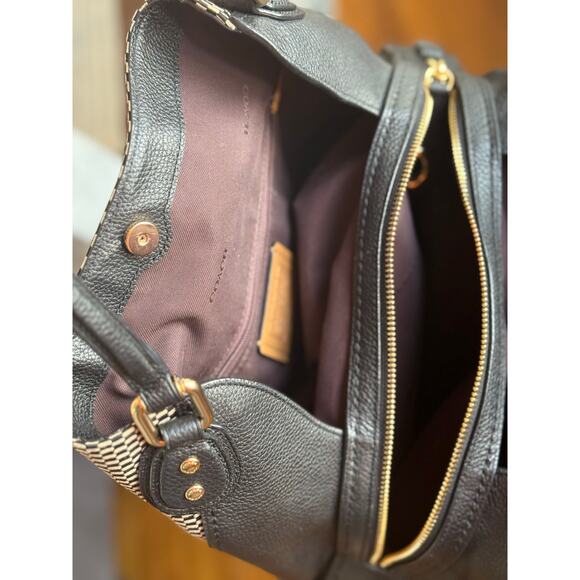 Coach Edie Legacy Woven Black Shoulder Purse- - Picture 9 of 12